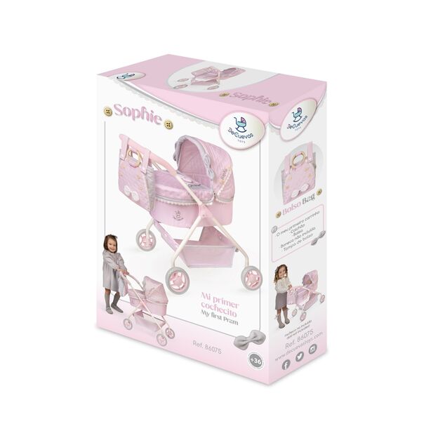 DeCuevas 86075 Môj prvý kočík pre bábiky s taškou Sophie 2025 - 56 cm