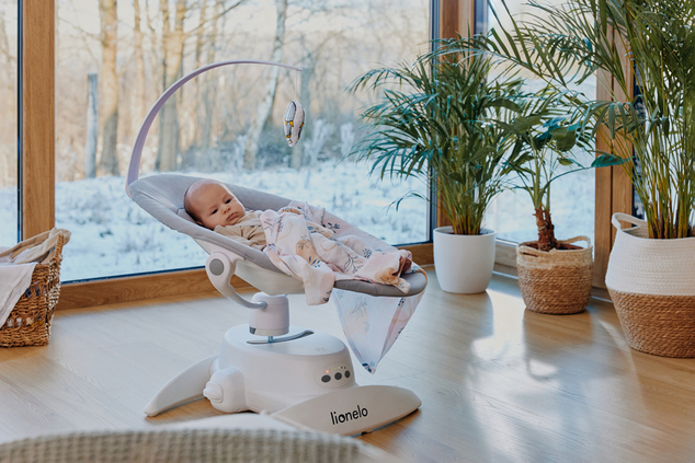LIONELO Hamaca para bebés Iris Grey Concrete, 0m+
