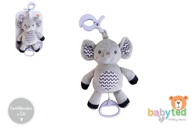 Slon babyted naťahovací plyš 30cm záves na postieľku/kočík