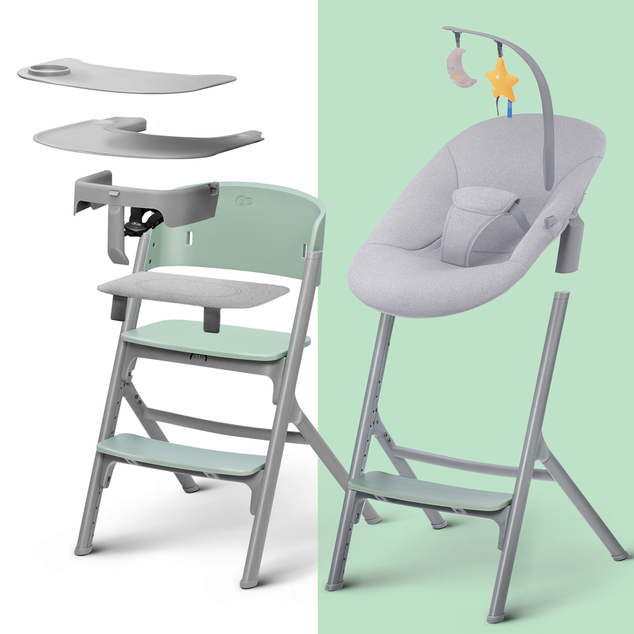KINDERKRAFT SELECT Set jedálenská stolička Livy Aster Pink + lehátko Calmee, Premium