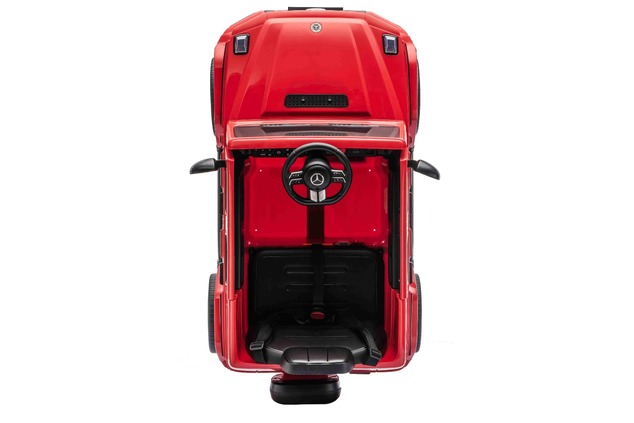 Auto elettrica Mercedes G580 12V, rosso, telecomando 2,4 GHz, Bluetooth, USB
