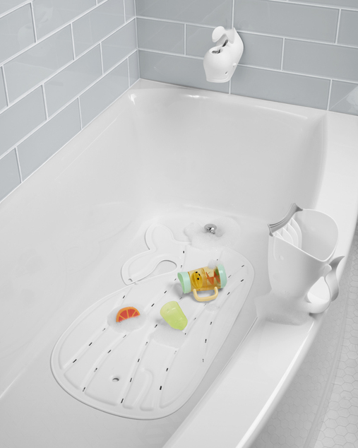 SKIP HOP Tappetino antiscivolo per vasca Moby bianco