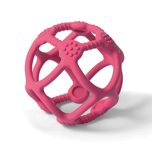 BABYONO Anneau de dentition en silicone Ortho balle rose 0m+