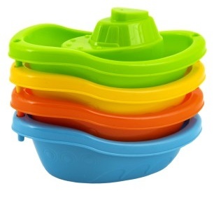 Boote im Wasser 4 Stück Kunststoff 11cm