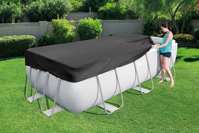 Bestway 58232 Obdĺžnikový kryt bazéna s rámom 412 x 201 cm, čierny