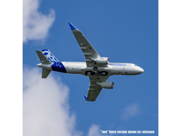 E-flite Airbus A320neo EDF 1.5m AS3X+ SAFE Select BNF Basic biely
