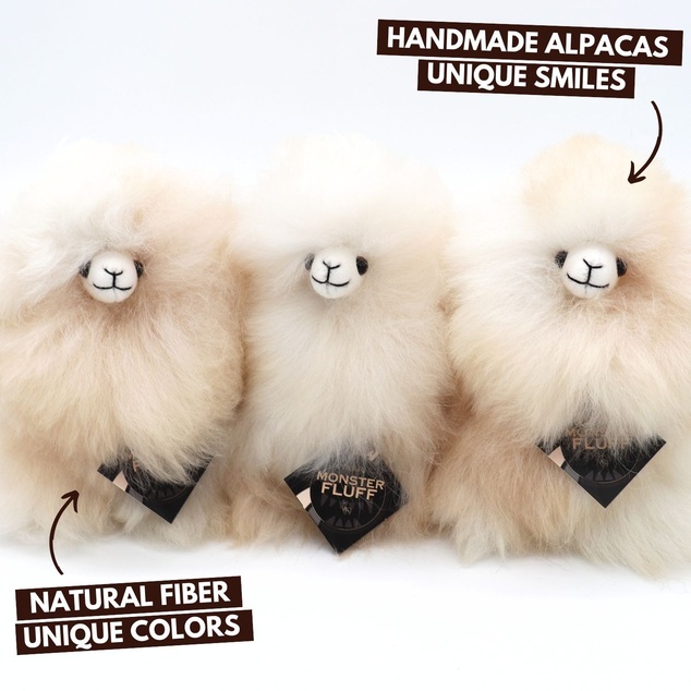 INKARI Plüschspielzeug Alpaka Mini Monsterfluff Sahara 15cm