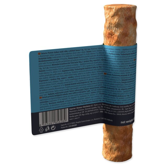Ontario Protein csemege lazac ízű, kis rágótekercs 1db 12,7cm