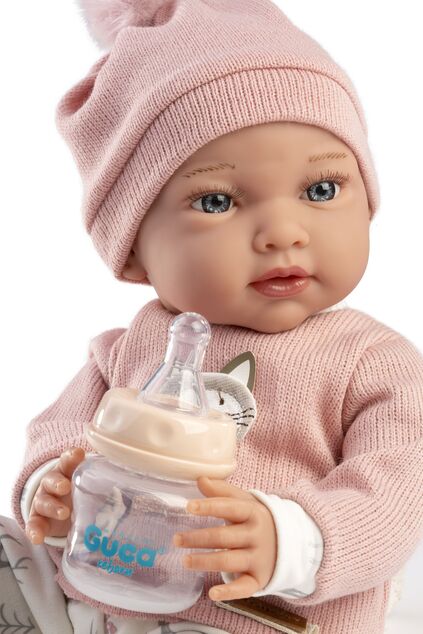 Guca 10301 ADA - záťažová realistická bábika bábätko s mäkkým látkovým telom - 38 cm