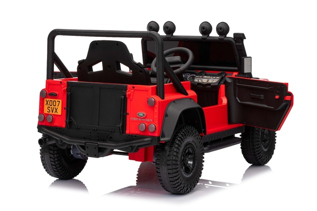 Elektrické autíčko Land Rover Defender 110 SVX 12V, červené, 4X4 pohon, LED svetlá, predné