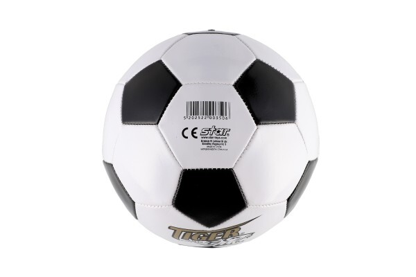 Futbalová lopta, šitá koža 23cm vel. 5 čierno-biely