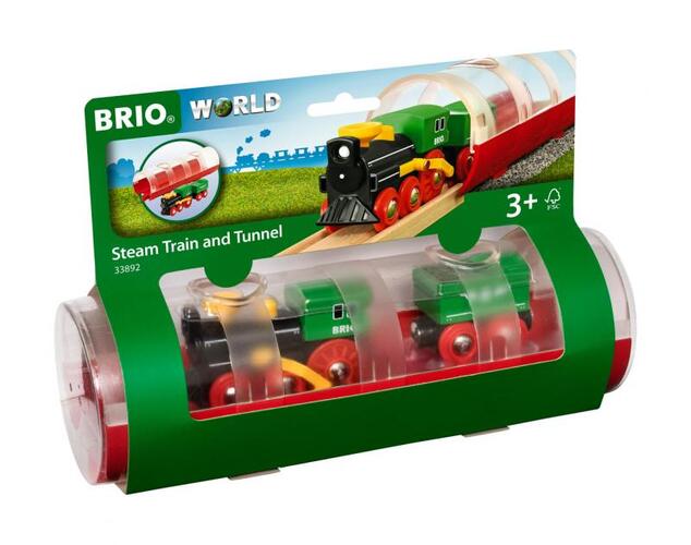 Brio-Tunnel und Dampfzug