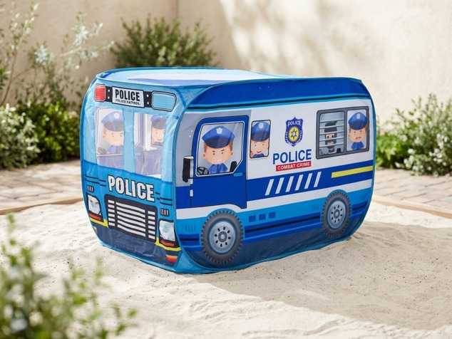 Set mașină de poliție din material textil în geantă