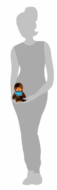 Monchhichi ragazzo con bavaglino blu 20cm