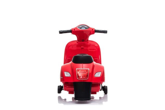 Elektrická motorka Vespa GTS, červená, s pomocnými kolesami, Licencované, 6V Batéria, 30W