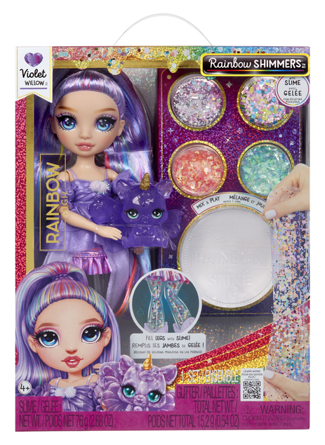 Rainbow High Puppe mit Schleim und Glitzer - Violet (lila)
