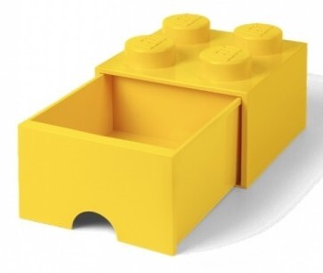 LEGO® úložný box 4 - so zásuvkou žltá  250 x 250 x 180 mm