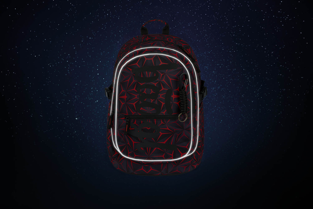 BAAGL SADA 3 Rotes Polygon: Rucksack, Waschbeutel, Tasche