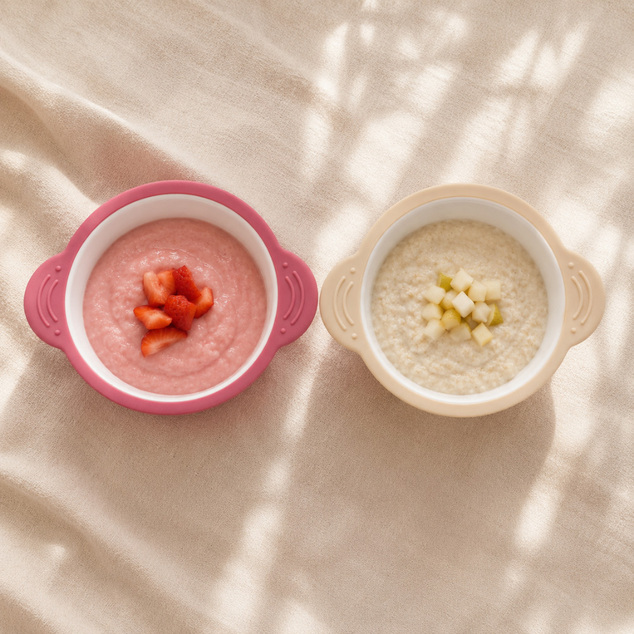 PETITE&amp;MARS Bol ceramic cu înveliș de silicon Candy Pink