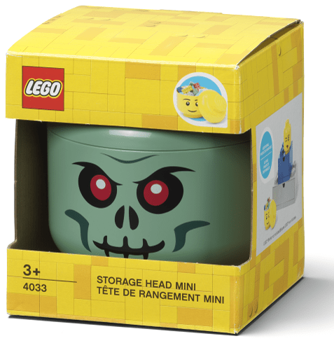 LEGO úložná hlava (mini) - zelený kostlivec
