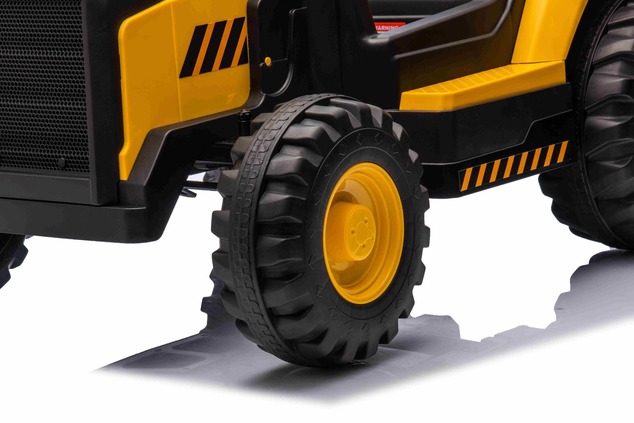 Licencovaný elektrický Báger Caterpillar, Jednomiestny, žltý, USB vstupom na MP3 Prehrávač