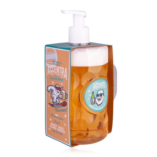 ACCENTRA 2in1 Shampoo/Gel doccia Men's Collection Winter shaker effetto birra Legno di cedro