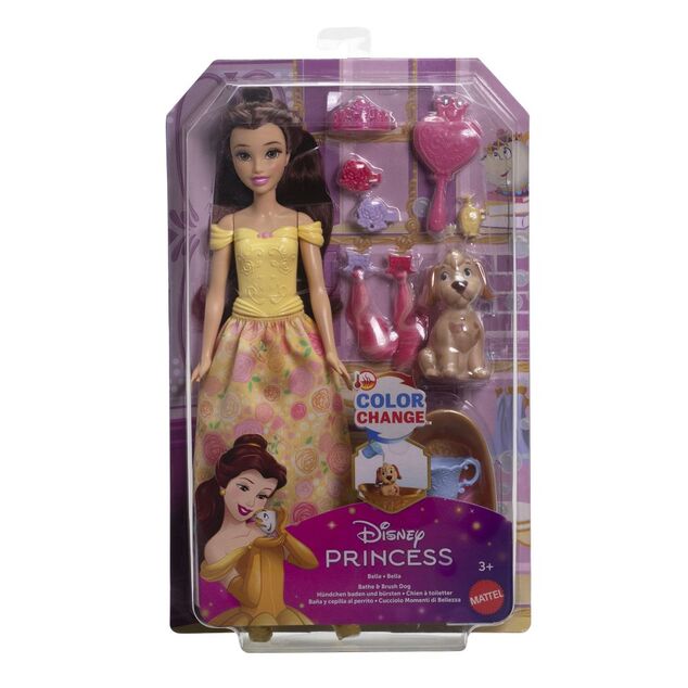 Mattel Disney Prinzessin Puppe Belle mit Hund