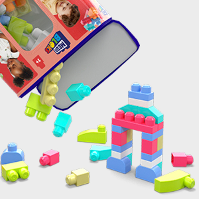 MEGA BLOKS Würfel in einer Plastiktüte rosa DCH54