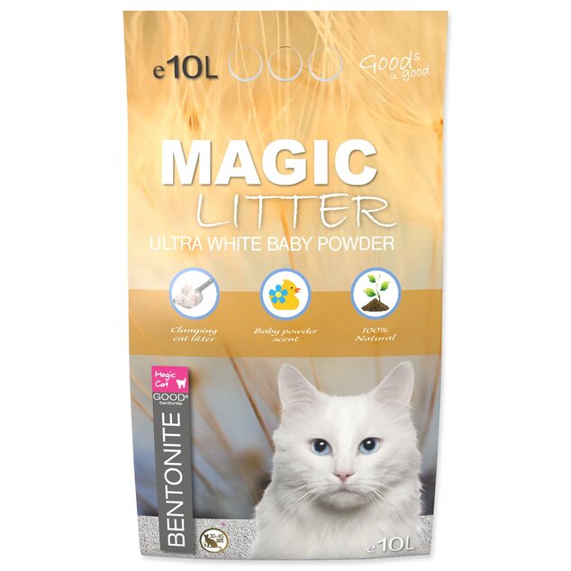 Podstielka Magic Litter Bentonite Ultra White Baby Powder 10L