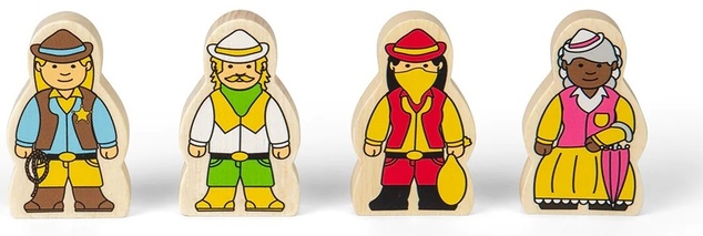 Bigjigs Rail Dřevěná vláčkodráha divoký západ 62 dílů