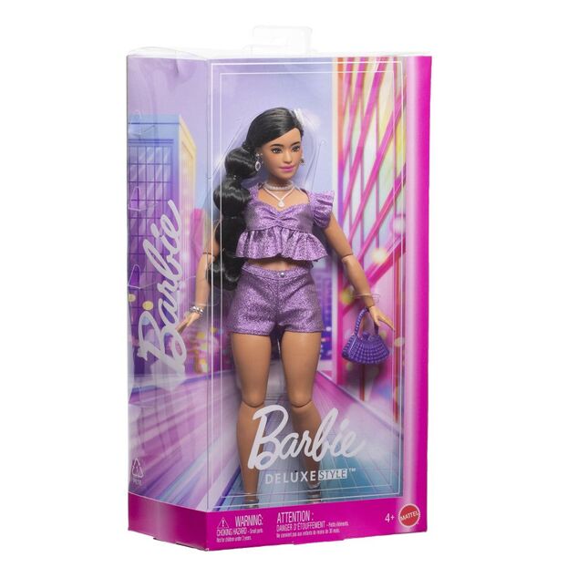 Mattel Barbie DELUXE Modelka Fialové šortky
