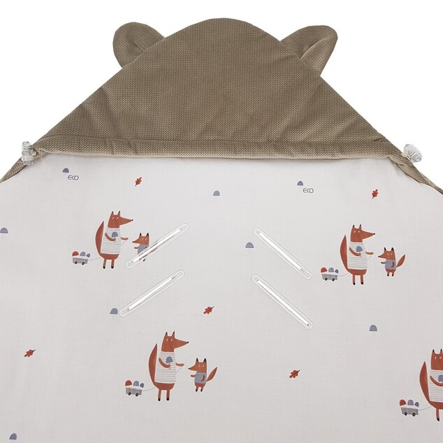 EKO Borsa avvolgente per seggiolino auto VELVET Fox 110x100 cm