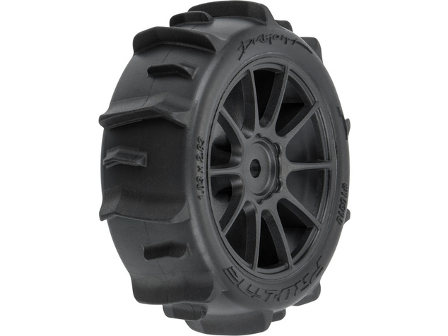 Pro-Line koleso 1:14, pneu Dumont, disk čierny, H12mm (4): Typhon GROM