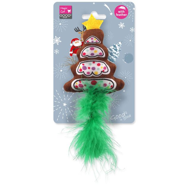 Hračka Magic Cat Winter Tale vianočný stromček s pierkom 15cm