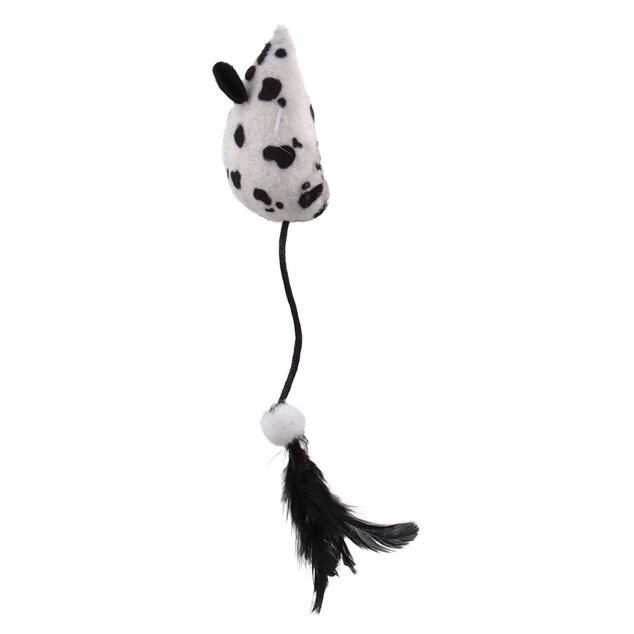 Hračka Magic Cat palička myška s pierkami bavlna s catnipom 20cm+46cm 24ks