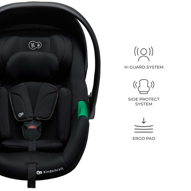 KINDERKRAFT Autositz Mink Pro 2 i-size (0-13 kg) und Basis Mink FX 2 Schwarz