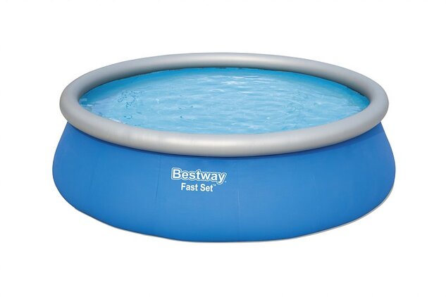 Bestway Nadzemný bazén kruhový Fast Set, kartušová filtrácia+rebrik priemer 4,57m x 122 cm
