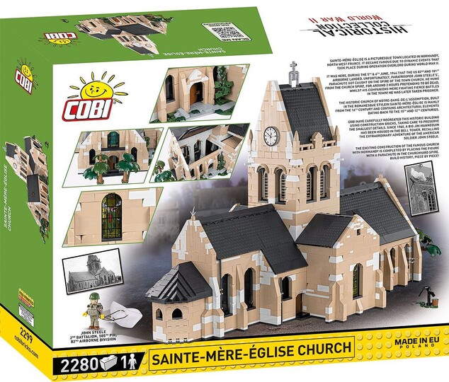 Cobi II WW Kostel Sainte-Mere-Eglise D-DAY, 2280 k, 1 f