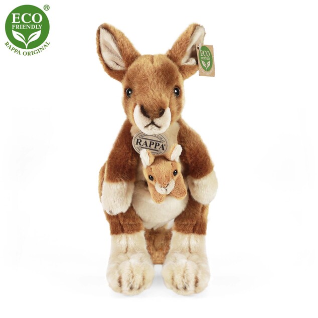 Kangourou en peluche avec bébé 27 cm ECO-FRIENDLY