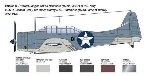 Model Kit letadlo 2841 - USN SBD-3 DAUNTLESS (1:48)