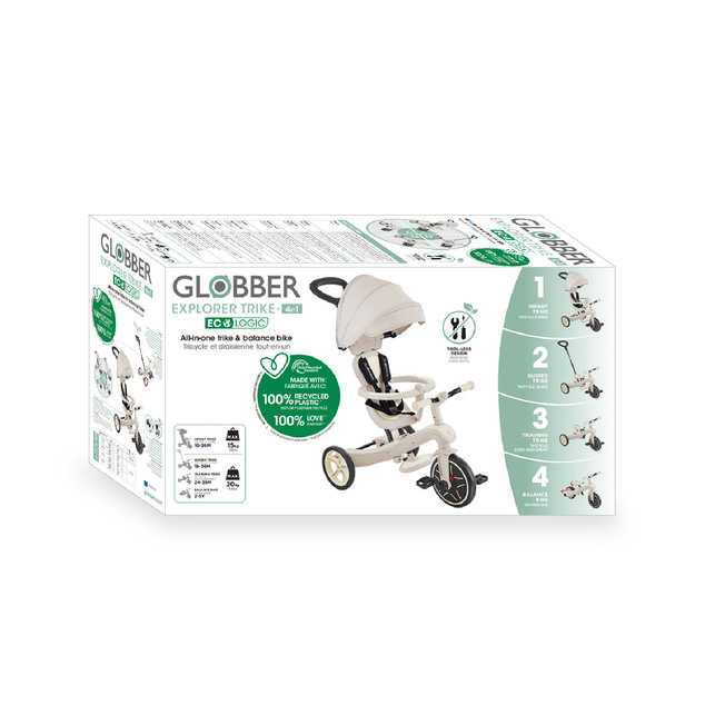 Globber trojkolka Explorer Trike 4in1 Ecologic Coconut