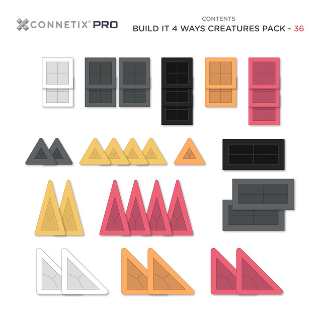 CONNETIX® Pro Build-It Creatures Set magnetisches Baukasten 36pc