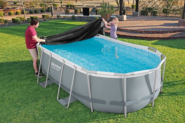 Bestway 58425 Krycia plachta oválna 427 x 250 cm, čierna