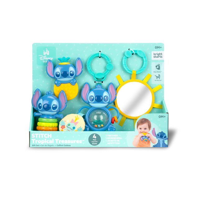 BRIGHT STARTS Set cadou multisenzorial Stitch Tropical Treasures™, 3m+