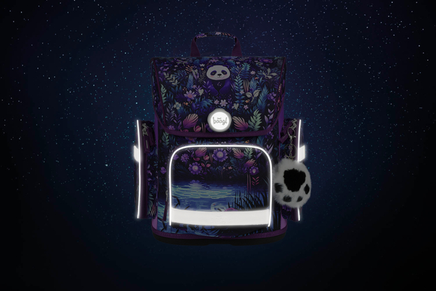 BAAGL SET 5 Ergo Jungle Panda: cartella, astuccio, sacchetto, grembiule, portafoglio