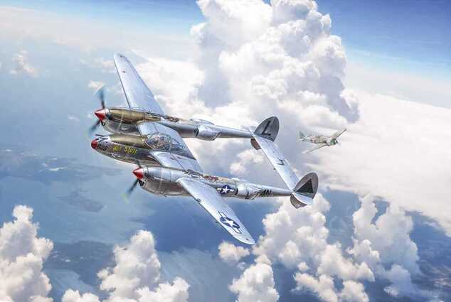 Model Kit letadlo 2834 - P-38J E.T.O. (1:48)