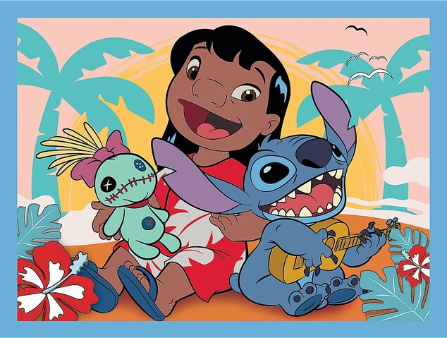 Trefl Sada 3v1 Lilo&amp;Stitch: Šťastný deň (2x puzzle + pexeso)