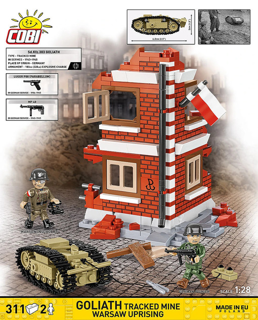 Cobi 2680 II WW GOLIATH лек носач на товар, Варшавско въстание, 1:28, 311 к, 2 ф
