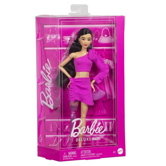 Barbie deluxe modelka - Šaty s ružou