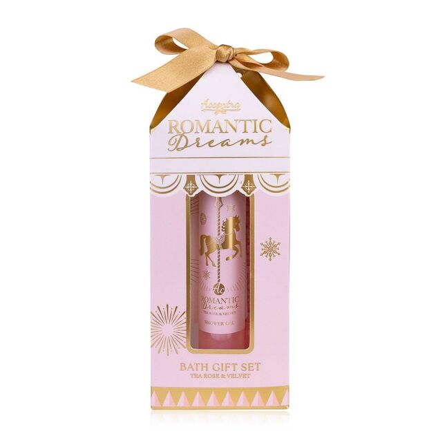 ACCENTRA Set za kupanje Romantic Dreams u kutiji Čajna ruža 2x 60ml + 80g